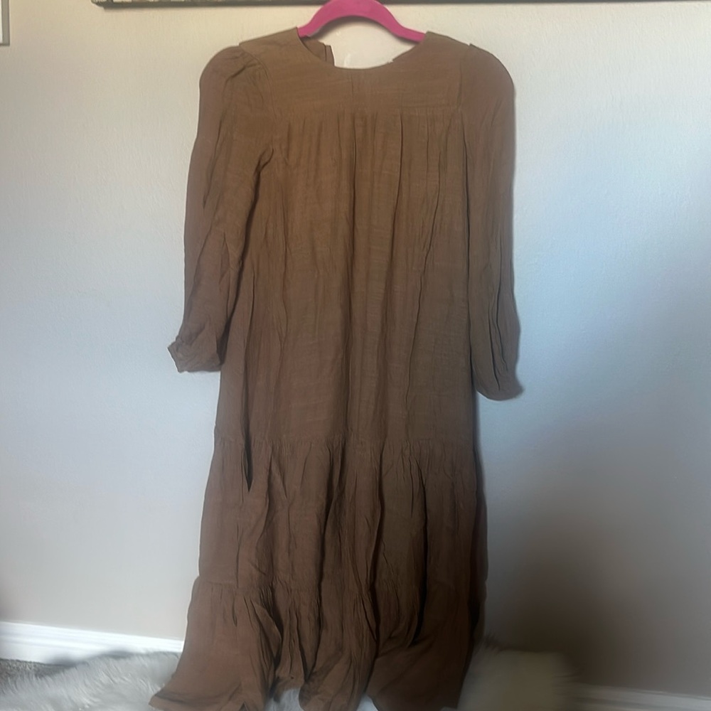 NWT JOYFOLIE Charolette dress in dull gold
